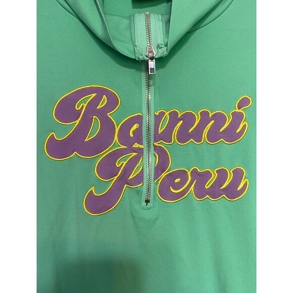 Banni Peru Women's Green Mint Quarter Zipper Sweatshirt with Pockets Size XL - Picture 10 of 10